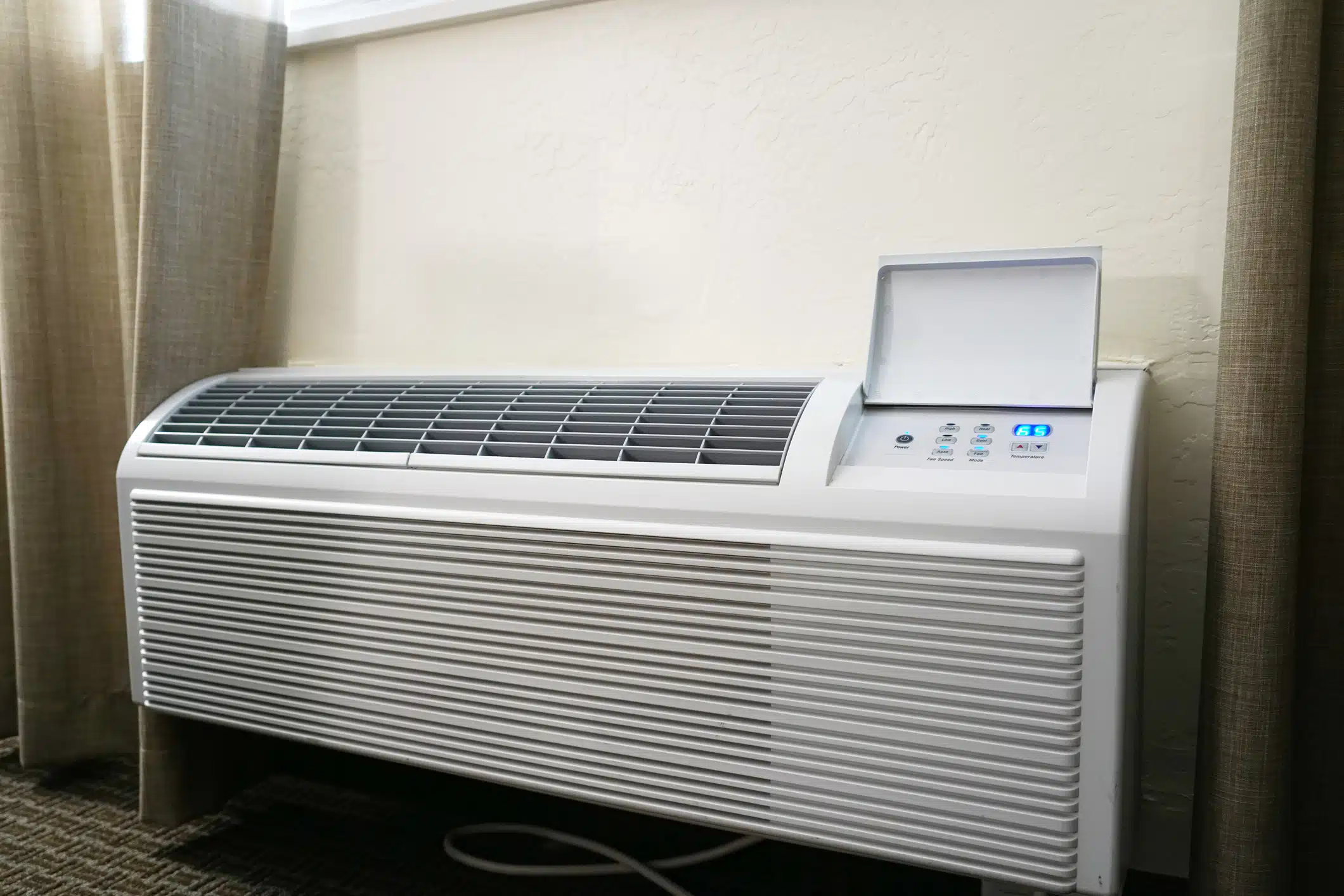 close up on ptac air conditioner indoor